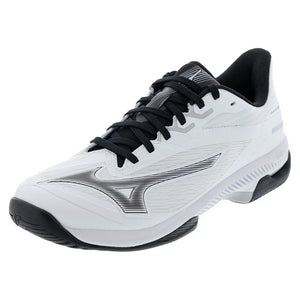 Men`s Wave Exceed Court AC Tennis Shoes White and Black Footwear Mizuno