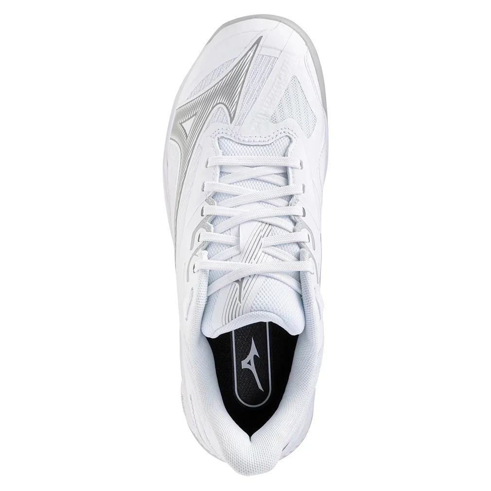 Women`s Wave Exceed Court AC Tennis Shoes White and Ultimate Grey Footwear Mizuno