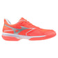 Women`s Wave Exceed Court AC Tennis Shoes Striking Coral and White Footwear Mizuno