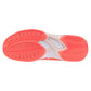 Women`s Wave Exceed Court AC Tennis Shoes Striking Coral and White Footwear Mizuno