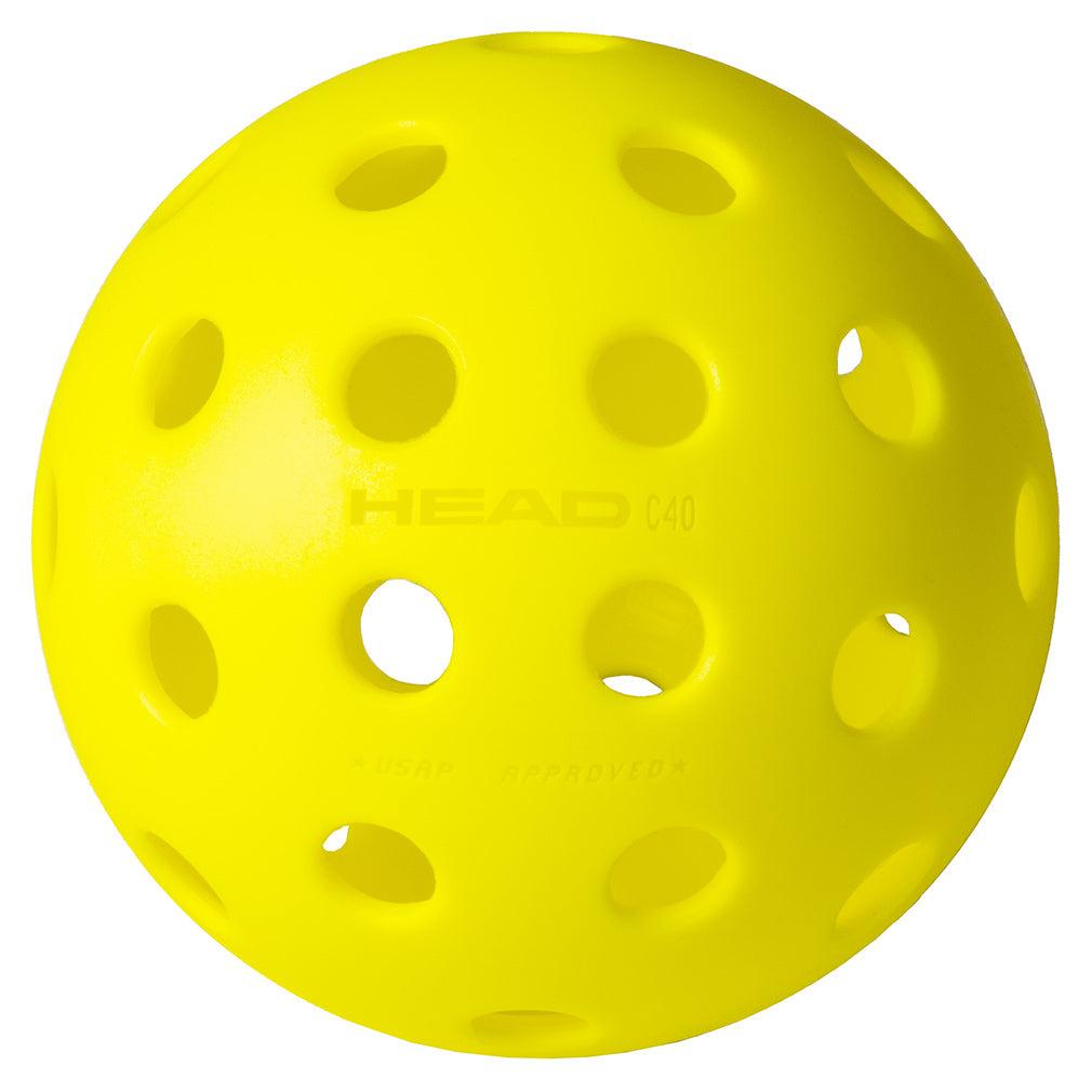 Championship 40 Outdoor Pickleballs 3 Pack Balls Head
