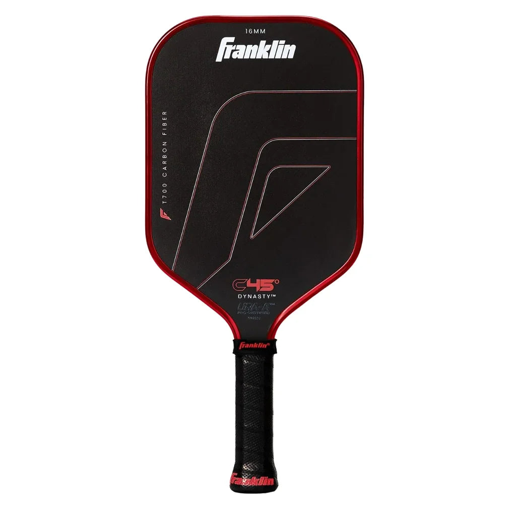 C45 Dynasty 16mm Pickleball Paddle Red Racquets Franklin Sports