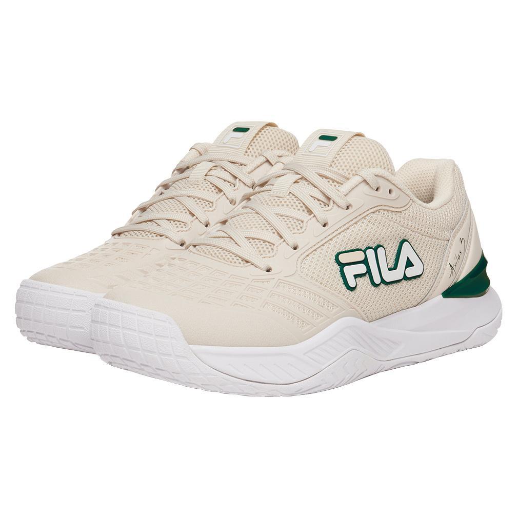 Women's Axilus 3 Tennis Shoes Whitecap Gray and White Footwear Fila