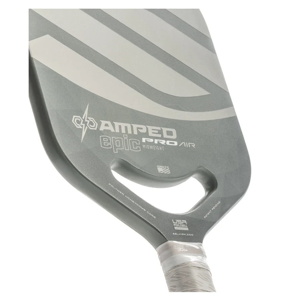 Amped Pro Epic Pickleball Paddle Silver Racquets Selkirk