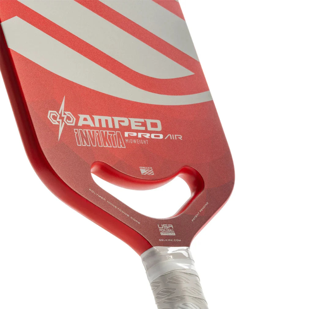 Amped Pro Invikta Pickleball Paddle Red Racquets Selkirk