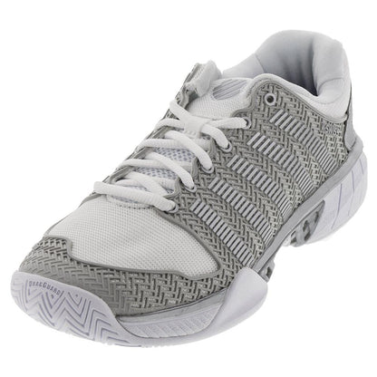 Women's HyperCourt Express Tennis Shoes White and Silver Footwear K-Swiss
