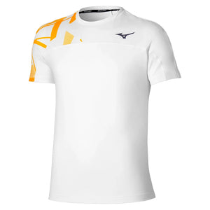 Men`s Shadow Tennis Top White Citrus Apparel Mizuno