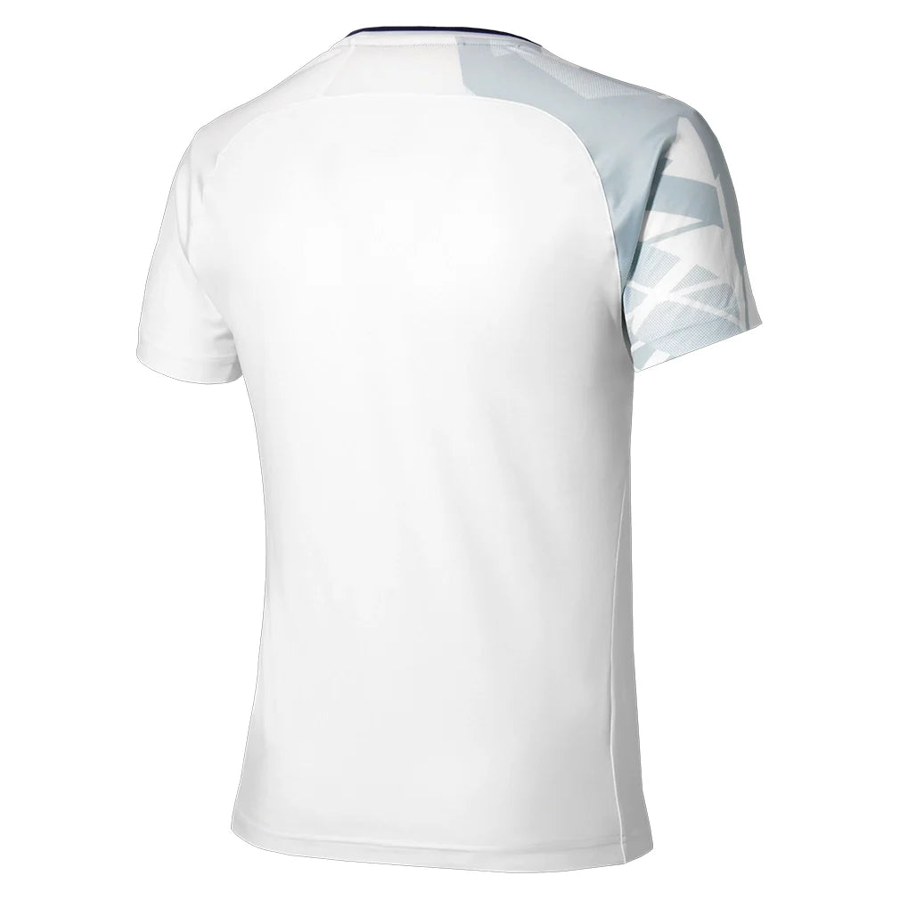 Men`s Shadow Graphic Tennis Top White Grey Apparel Mizuno