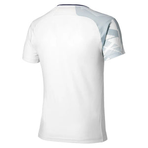 Men`s Shadow Graphic Tennis Top White Grey Apparel Mizuno