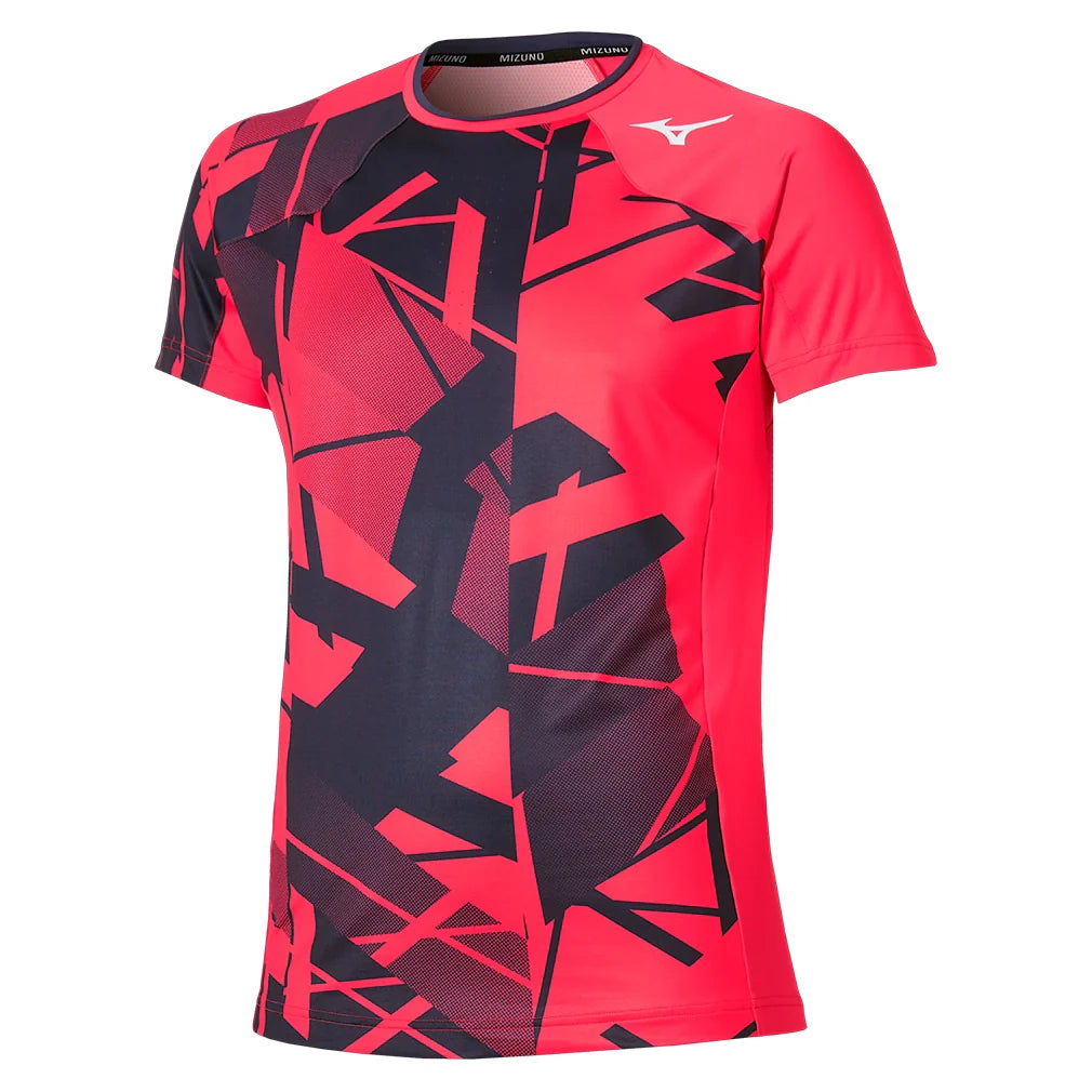 Men`s Shadow Graphic Tennis Top Vibrant Red Apparel Mizuno