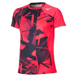 Men`s Shadow Graphic Tennis Top Vibrant Red Apparel Mizuno