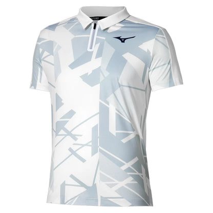 Men`s Shadow Tennis Polo White Grey Apparel Mizuno