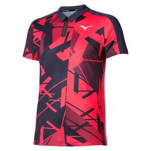 Men`s Shadow Tennis Polo Vibrant Red Apparel Mizuno