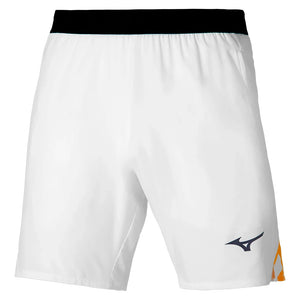 Men`s 8 Inch Amplify Tennis Short White Citrus Apparel Mizuno