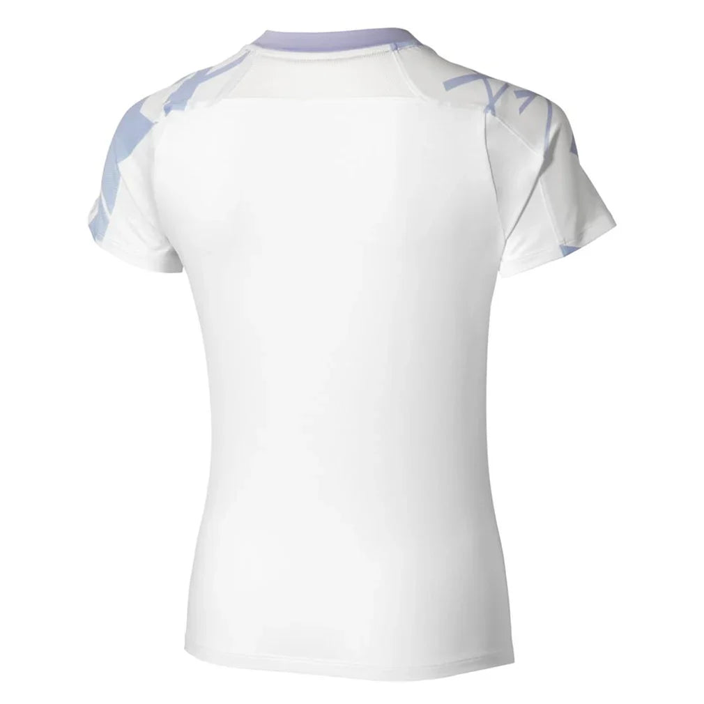 Women`s Printed Tennis Tee White Apparel Mizuno