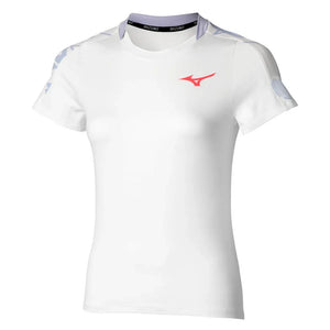 Women`s Printed Tennis Tee White Apparel Mizuno