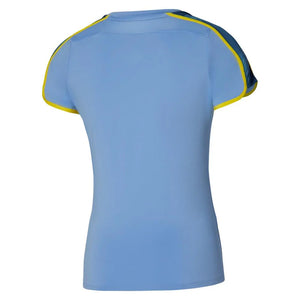 Women`s Printed Tennis Tee Bel Air Blue Apparel Mizuno