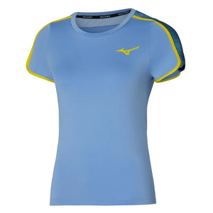 Women`s Printed Tennis Tee Bel Air Blue Apparel Mizuno