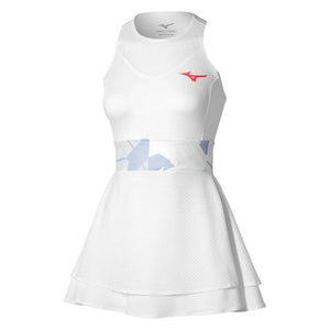 Women`s Printed Tennis Dress White Apparel Mizuno
