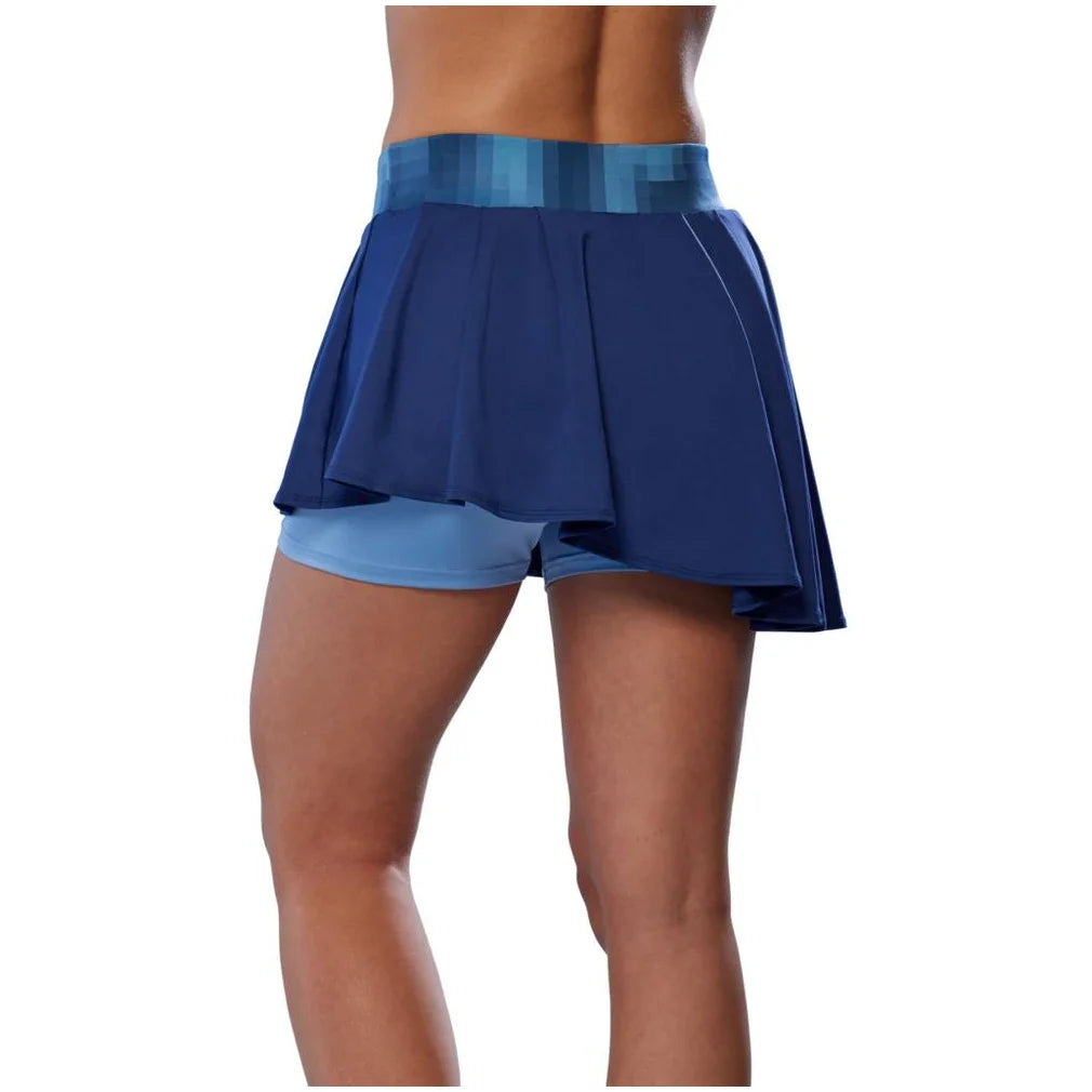 Women`s Printed Flying Tennis Skort Bellwether Blue Apparel Mizuno