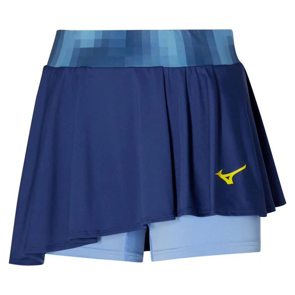 Women`s Printed Flying Tennis Skort Bellwether Blue Apparel Mizuno