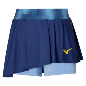 Women`s Printed Flying Tennis Skort Bellwether Blue Apparel Mizuno