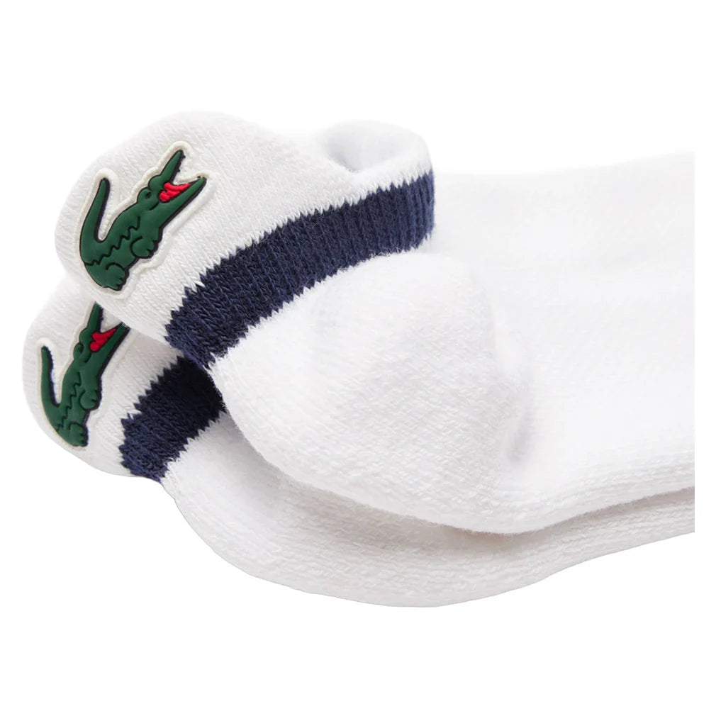 Unisex Low-Cut Technical Socks White and Navy Blue Socks Lacoste