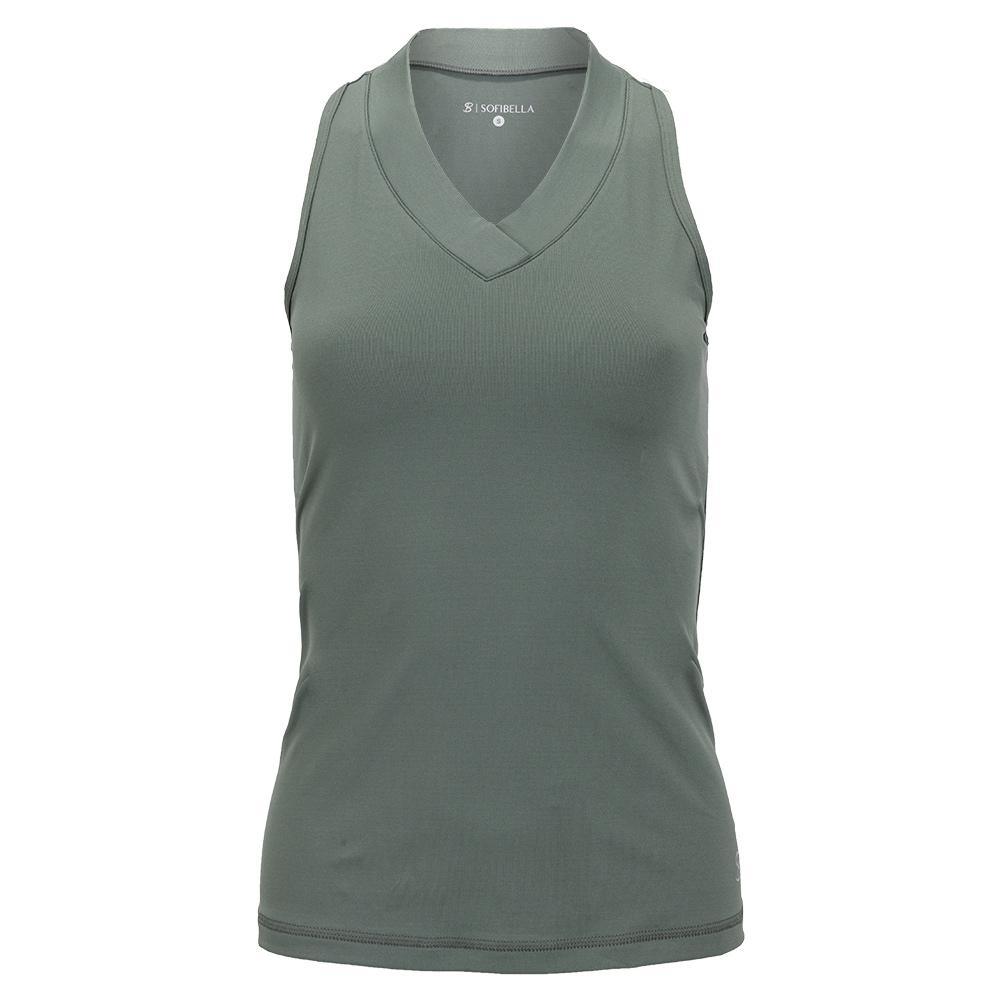 Women's UV Colors Racerback Tennis Tank Army Apparel Sofibella