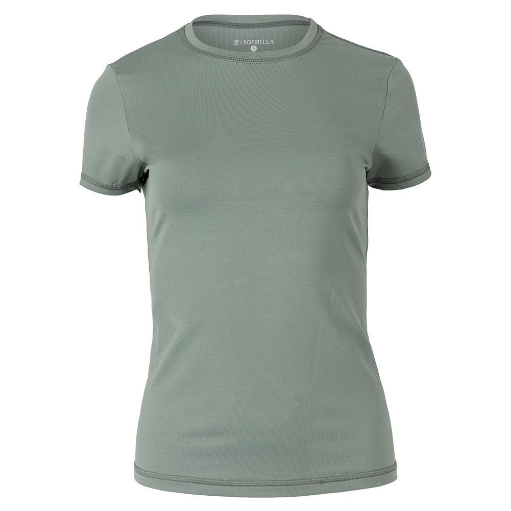 Women's UV Colors Short Sleeve Tennis Top Army Apparel Sofibella