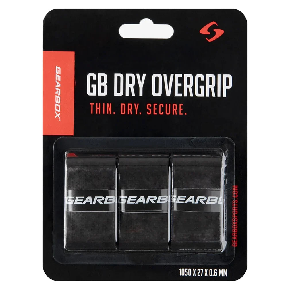 3-Pack Dry Pickleball Overgrip Black Accessories Gearbox