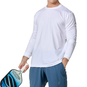 Men's SB Sport Classic Fit Long Sleeve Tennis Crew White Apparel Sofibella
