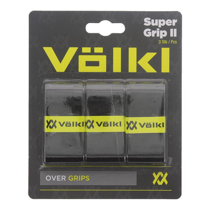 Super Grip II 3 Pack Tennis Overgrip Black Accessories Volkl