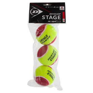 Stage 3 Red 3 Ball Polybag Balls Dunlop