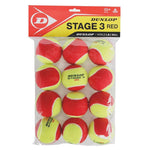 Red - Stage 3 Red 12 Ball Polybag Balls Dunlop