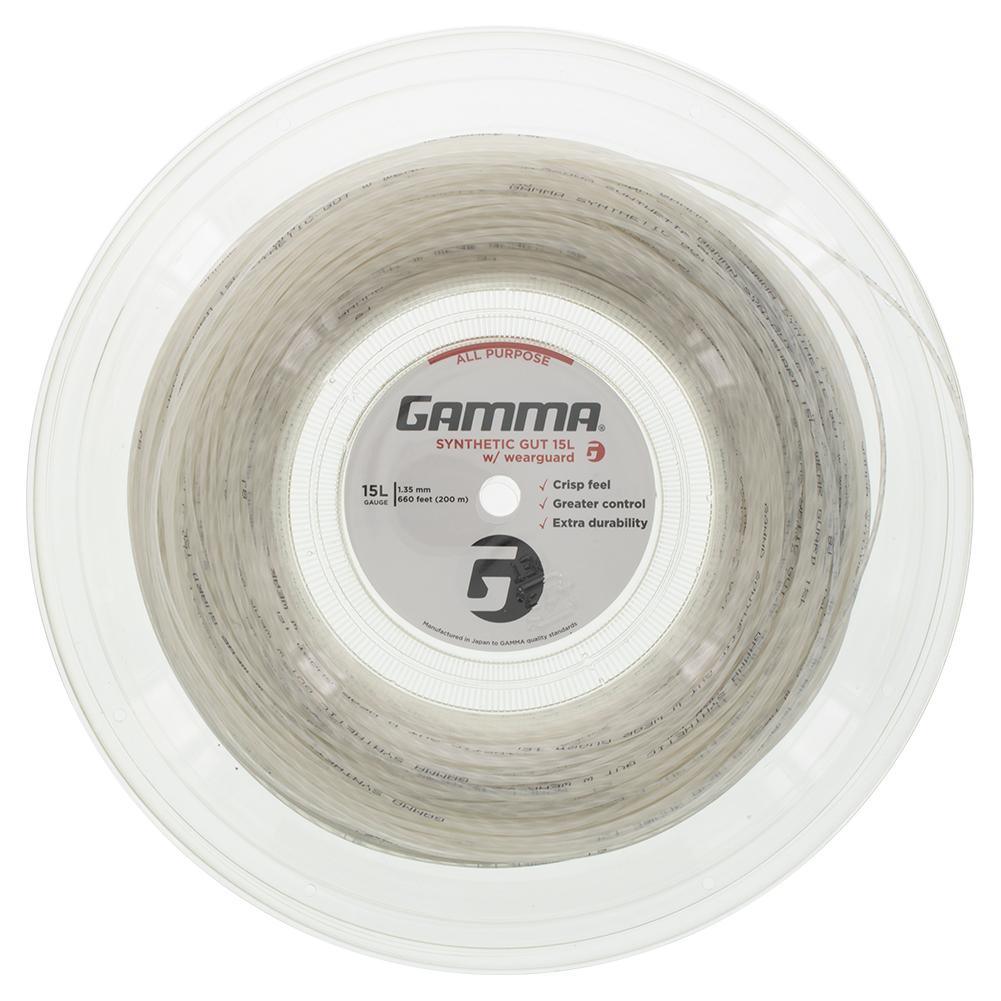 Synthetic Gut with Wearguard 15L Tennis String Reel White Strings Gamma