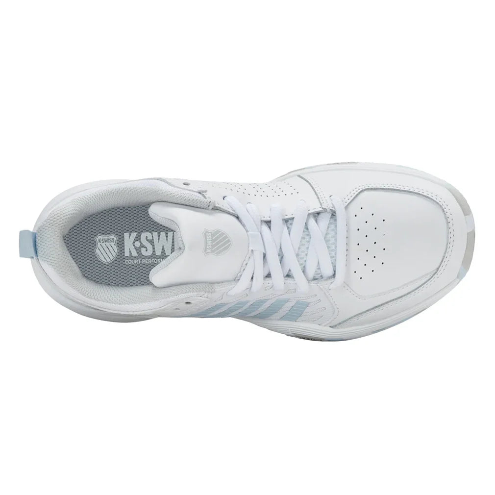 Juniors` Court Express 2 Tennis Shoes White and Ballad Blue Footwear K-Swiss
