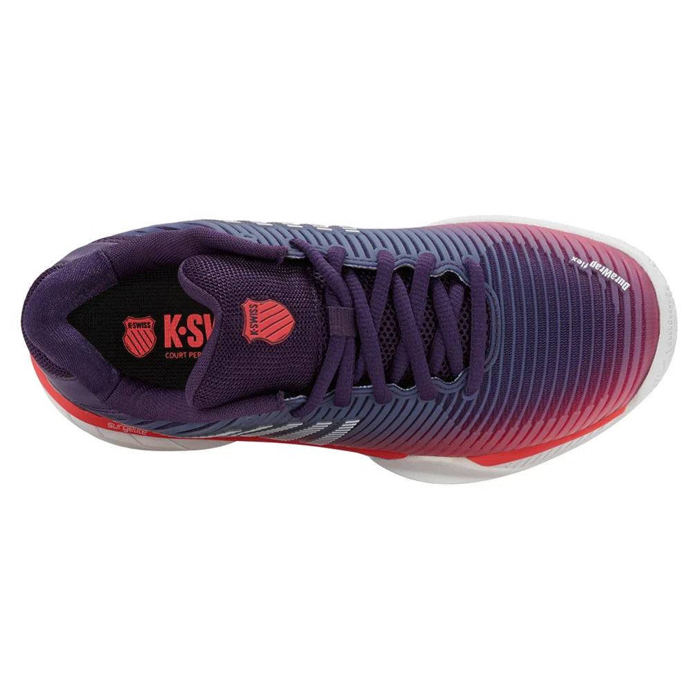 Juniors` Hypercourt Express 2 Tennis Shoes Purple Plumeria and White Footwear K-Swiss