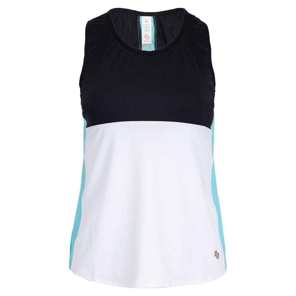 Women's Giovanni Tennis Tank Black and White Apparel Cross Court