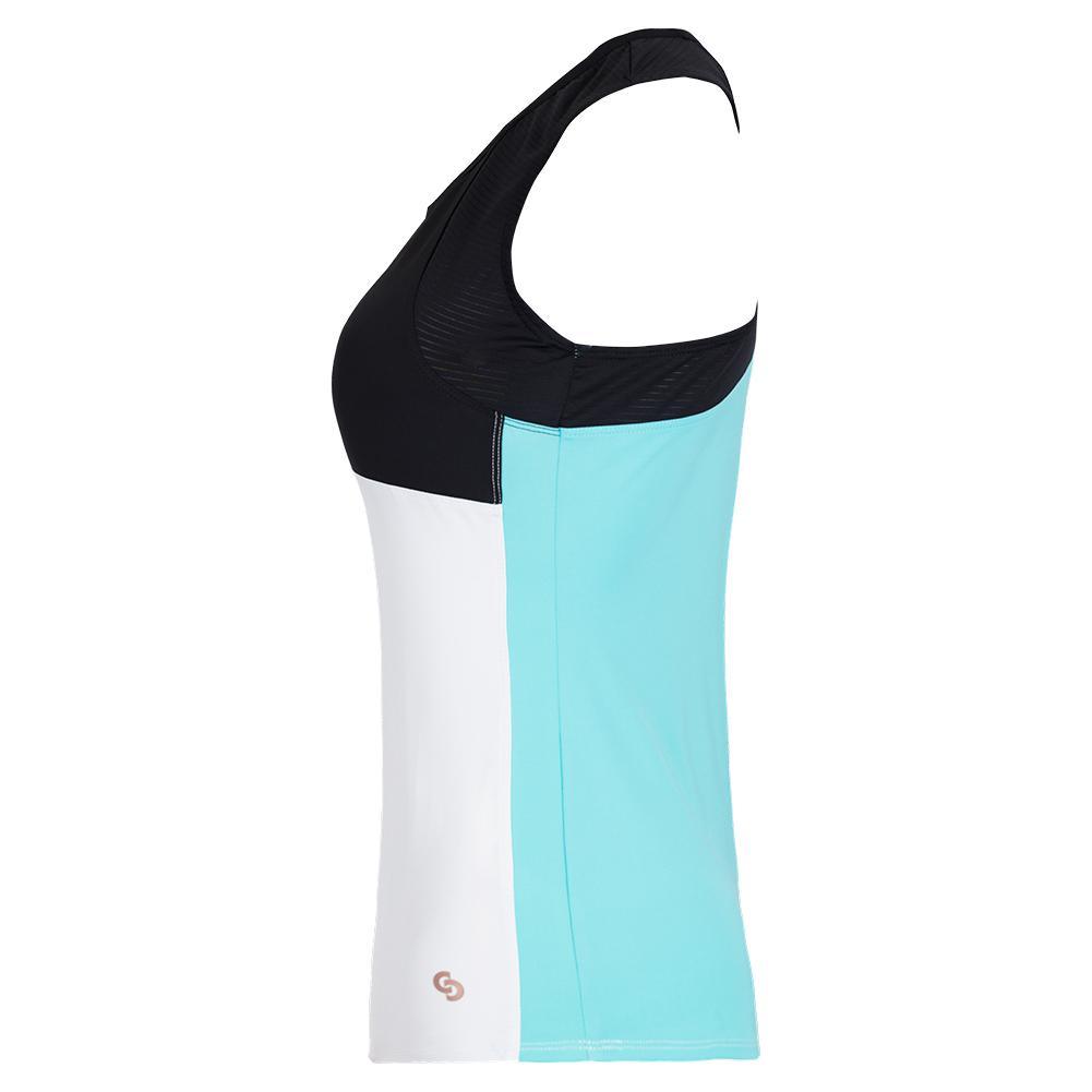 Women's Giovanni Tennis Tank Black and White Apparel Cross Court