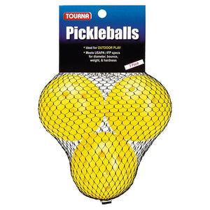 Outdoor Pickleballs 3 Pack Yellow Balls Tourna