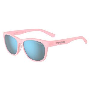 Swank Sunglasses Satin Crystal Blush with Smoke Bright Blue Lenses Accessories Tifosi