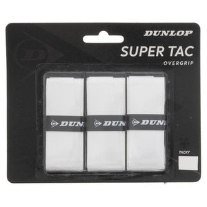 Super Tac Tennis Overgrip 3 Pack White Dunlop