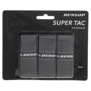 Super Tac Tennis Overgrip 3 Pack Black Dunlop