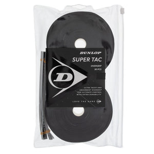 Super Tac Tennis Overgrip 30 Pack Black Dunlop