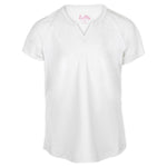 Girls' Notched Collar Tennis Top White Apparel Little Miss Tennis