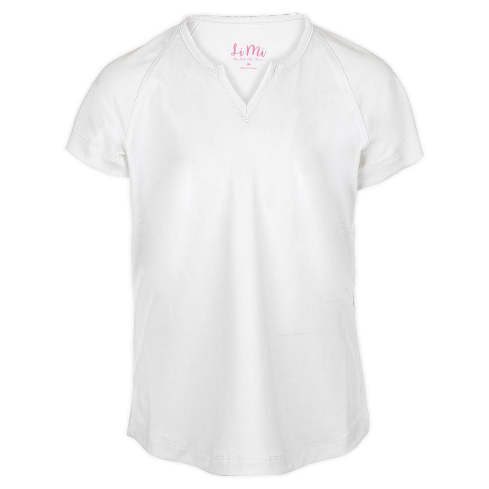 Girls' Notched Collar Tennis Top White Apparel Little Miss Tennis