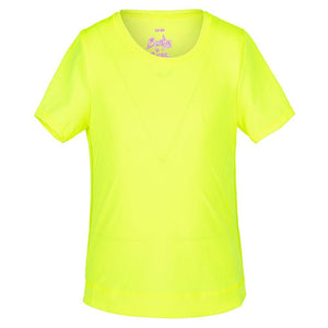 Girls' Dynamic High-Low Short Sleeve Tennis Top Neon Yellow Apparel Lucky In Love