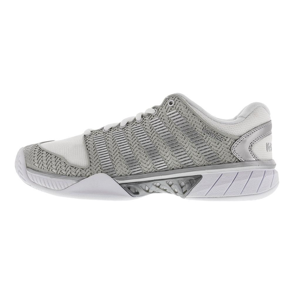 Women's HyperCourt Express Tennis Shoes White and Silver Footwear K-Swiss