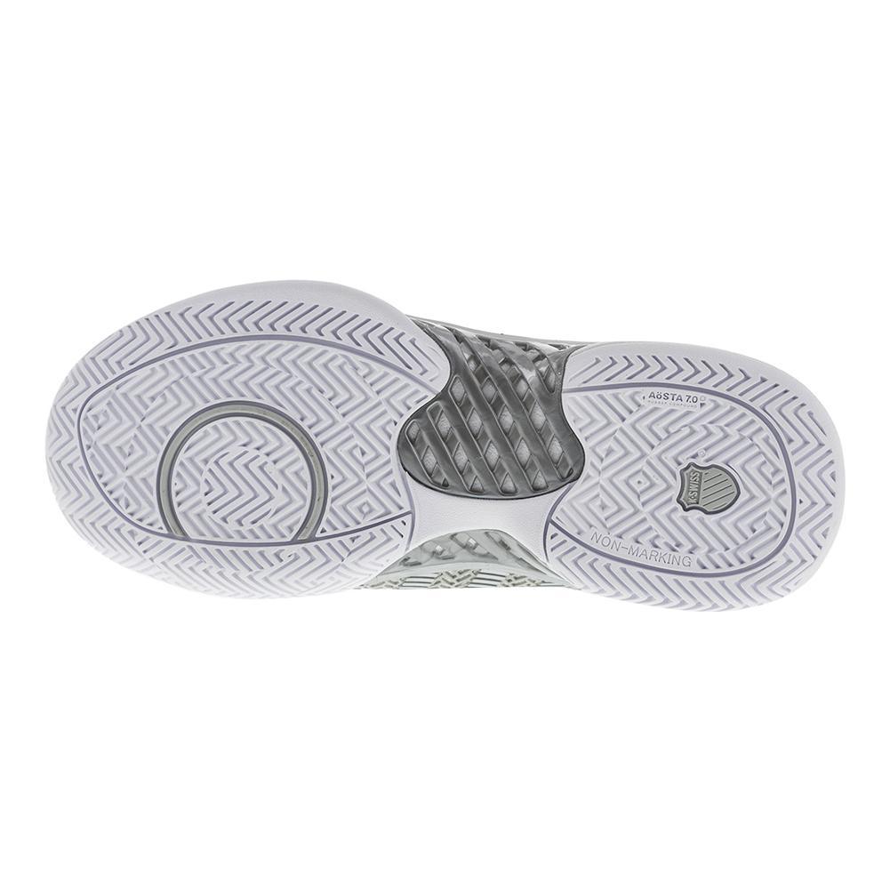 Women's HyperCourt Express Tennis Shoes White and Silver Footwear K-Swiss