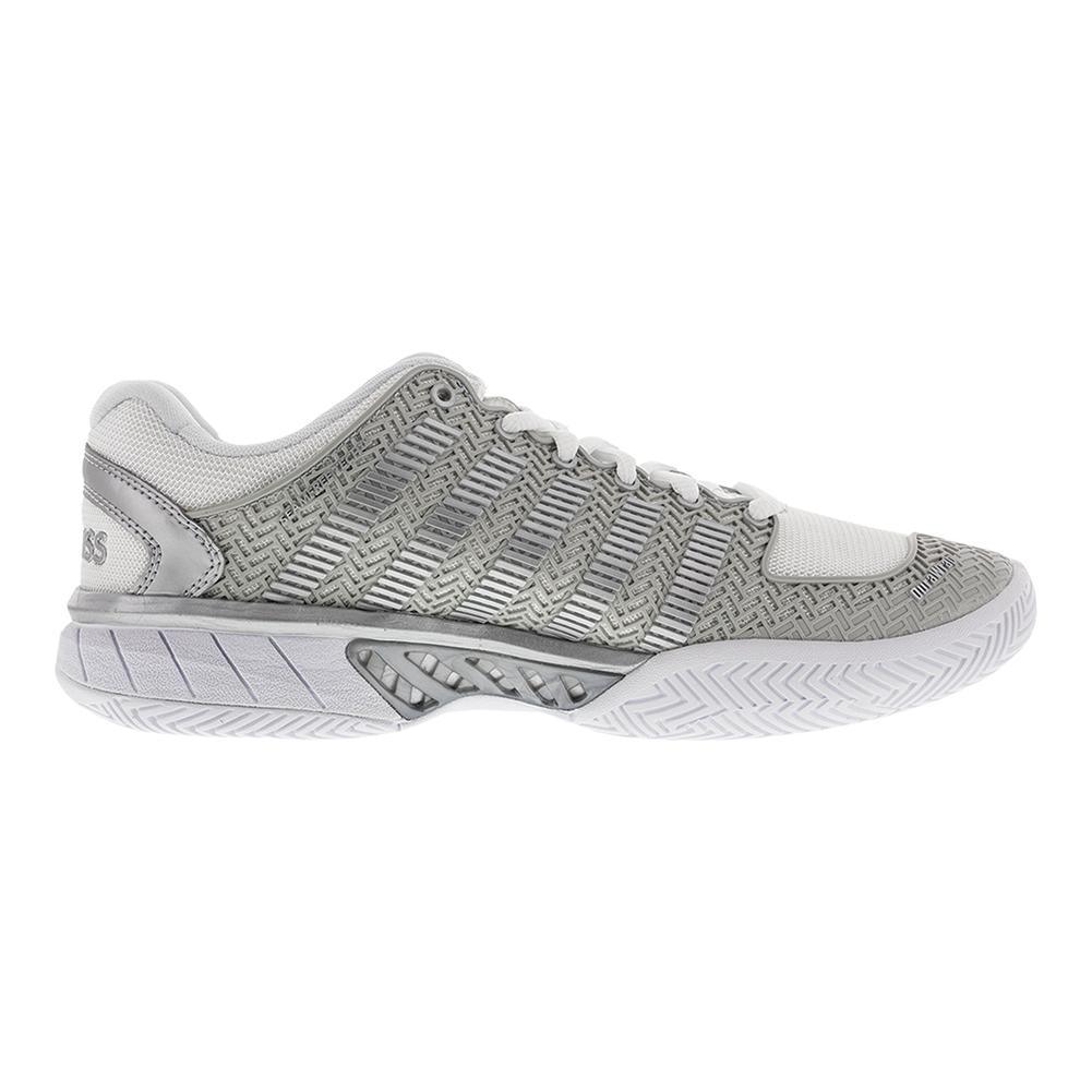 Women's HyperCourt Express Tennis Shoes White and Silver Footwear K-Swiss